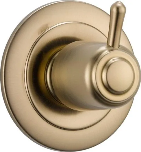 Delta Grifo de 3 ajustes de mango de ducha desviador, bronce champán T11800-CZ (válvula no incluida)