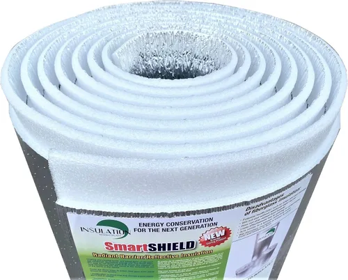Miniatura 6 de SmartSHIELD - Rollo de aislamiento reflectante de 8 mm, 48" x 25 pies, barrera radiante con núcleo de espuma, panel de aislamiento térmico