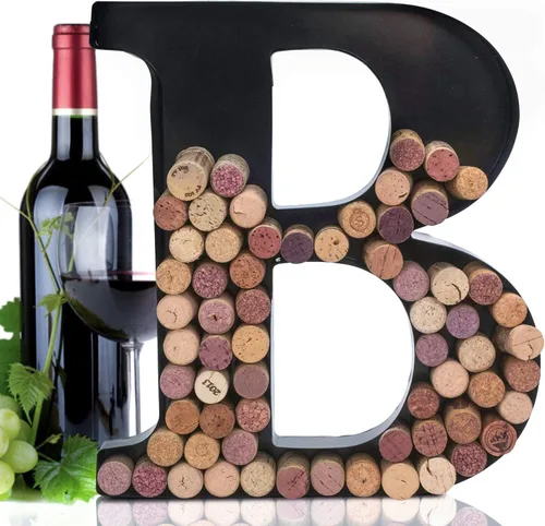 Miniatura 10 de Made Easy Kit Letra de metal para corchos de vino, monograma para atesorar recuerdos y soporte con kit de montaje en pared gratuito A-Z
