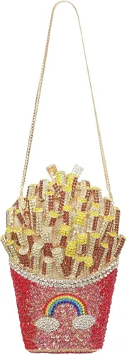 Miniatura 2 de KUANG! Bolso de hombro en forma de papas fritas con diamantes de imitación, bolso de mano de cristal para mujer, bolso de noche brillante para fiesta