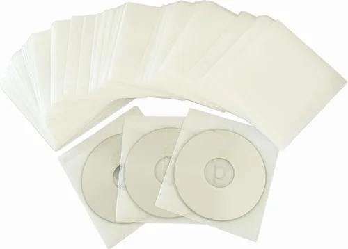 Miniatura 9 de Paquete de 100 fundas de alta calidad para CD y DVD, material grueso no tejido de doble cara para almacenamiento de CD y DVD, estuche de disco (azul)