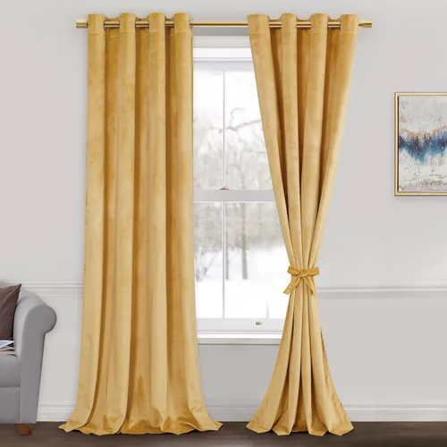 Miniatura 41 de JIUZHEN - Cortinas de terciopelo gris de 63 pulgadas opacas para sala de estar - Cortinas gruesas de terciopelo con ojales para ventana