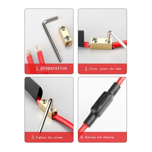 Miniatura 5 de 20 conectores de acoplamiento de calibre 8, kit de abrazadera de cobre, conector de terminal cuadrado, kit de terminales sin presión de alambre