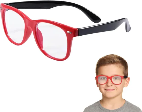 Miniatura 7 de Lentes rectangulares digitales con bloqueo de luz azul para niños y niñas de 5 a 12 años Amarillo