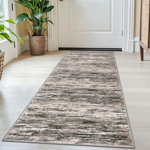 Miniatura 42 de SIILOOM 2 x 3 Alfombra moderna y abstracta para entrada, alfombra neutra azul marino gris multicolor súper suave de área pequeña, alfombras lavables