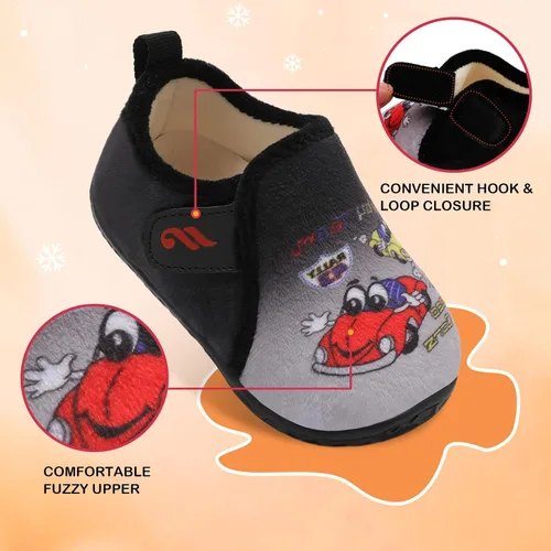 Miniatura 3 de JIASUQI Pantuflas mullidas para niños pequeños, zapatos cálidos para la casa para niños y niñas