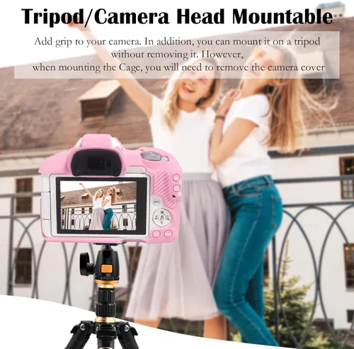 Miniatura 5 de Easy Hood Funda para cámara R50, botones marcados Funda protectora para cámara Canon EOS R50 sin espejo, funda de silicona suave, funda de piel Rosa