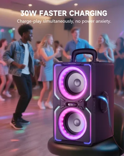 Miniatura 7 de Hotlemon Altavoz Bluetooth grande: 240 W pico potente sonido fuerte con graves profundos, tiempo de reproducción de 15 horas, carga rápida, TWS