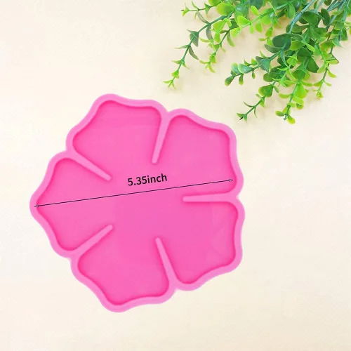 Miniatura 3 de Moldes epoxi de resina para fundición de geoda de silicona en forma de flor para hacer alfombrillas de taza, posavasos de ágata, soporte para copas