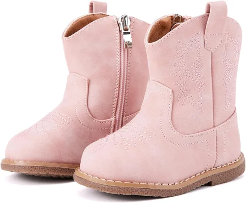 Miniatura 22 de BMCiTYBM Botas de bebé vaqueras para niño y niña, botas vaqueras occidentales para bebé, botas de vaquero para bebé con punta redonda, botas