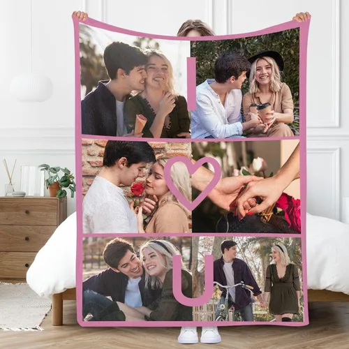 Miniatura 16 de Gowelly Manta personalizada con imagen, manta personalizada con fotos para adultos, niños, familia, mejores amigos en cumpleaños, Navidad, boda