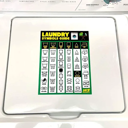 Miniatura 6 de Imán guía de símbolos de lavandería – Extra grande fácil de leer 8.5 x 11 pulgadas, hoja de trucos de instrucciones de cuidado de la ropa