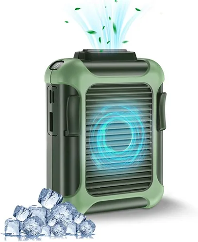 Ventilador de cinturón personal con clip en la cintura, ventilador de refrigeración portátil y ventilador de collar USB para viajes al aire libre,