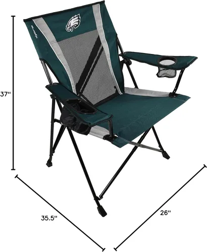 Miniatura 3 de Kijaro Silla plegable para aficionados al deporte, 26 pulgadas de largo x 35.5 pulgadas de ancho x 37 pulgadas de alto, Philadelphia Eagles