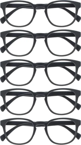 Miniatura 28 de OPULIZE Gafas de lectura POP y lentes de sol de lectura para mujeres y hombres, marco redondo mate resistente a los arañazos con bisagras de Paquete