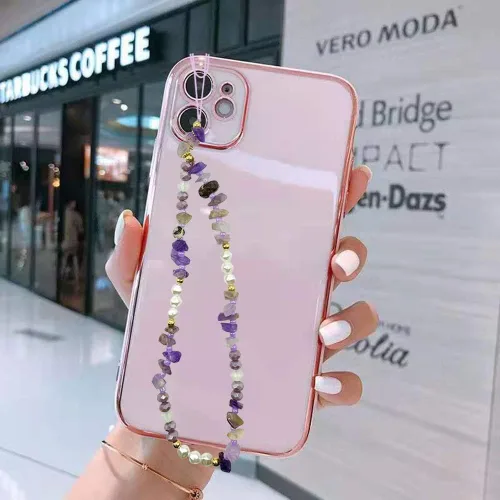 Miniatura 3 de 6 dijes con cuentas para teléfono, correas con cuentas de frutas, estrellas, perlas falsas y arcoíris, cadenas de teléfono con cuentas para cámara