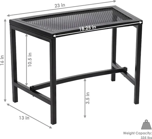 Miniatura 3 de Sunnydaze Banco curvado de malla para exteriores, juego de banco de metal para patio, asientos exteriores resistentes para patio trasero o hoguera