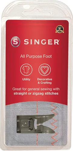 SINGER Prensatelas multiusos | Pie universal para máquina de coser para utilidad y costuras decorativas | Alimentación de tela suave hacia adelante