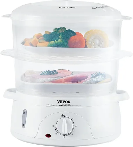 Miniatura 16 de VEVOR Calentador de Alimentos Eléctrico Comercial, 7 Bandejas + 2 Ollas Mesa de Vapor, 1800W Calentador de Alimentos Profesional para Buffet