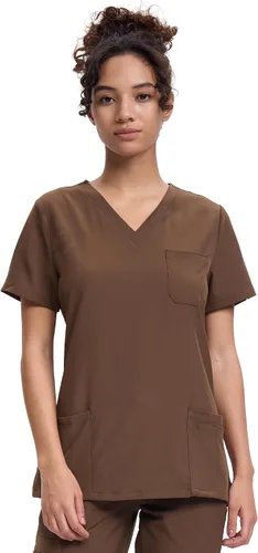 Miniatura 35 de floralhue Uniformes médicos para mujeres, blusas de uniforme médico suaves con cuello en V, uniforme médico elástico con 4 bolsillos, transpirable