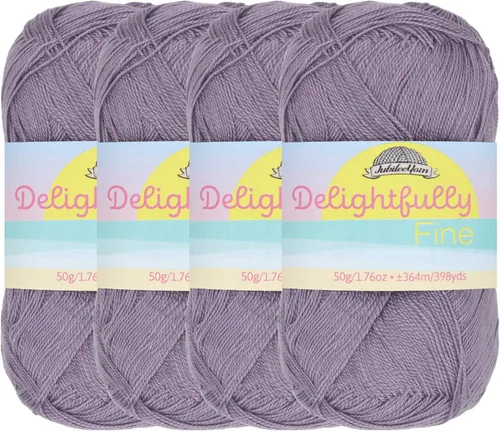 Miniatura 49 de JubileeYarn - Ovillo de hilo deliciosamente fino, 1.76 oz/madeja de rayón de bambú, color rosa polvo, 4 madejas