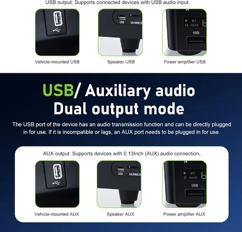 Miniatura 5 de Receptor USB para automóvil, receptor inalámbrico BT 5.3, adaptador de audio inalámbrico de alta sensibilidad, adaptador de conector auxiliar