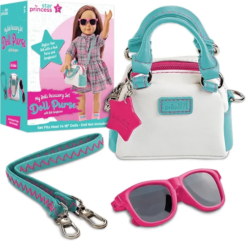 Miniatura 2 de Juego de monedero y gafas de sol para muñecas de 18 pulgadas, accesorios de muñeca para niños de 3 a 12 años, gran regalo para niñas y niños pequeños