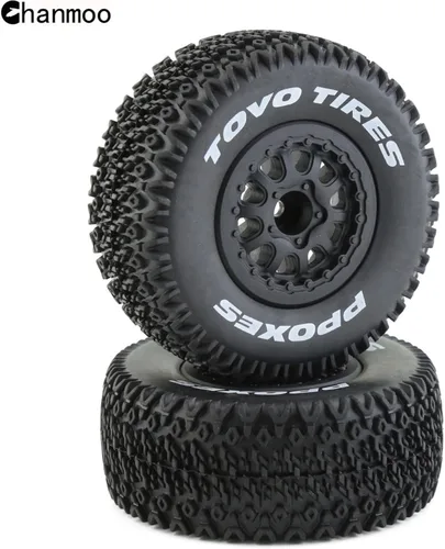Miniatura 6 de Ruedas y neumáticos para camión de campo corto 1/10 a control remoto con neumáticos hexagonales de 0.472 in a escala 1:10 para automóvil todoterreno