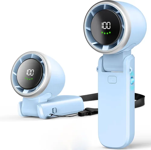 Miniatura 13 de Ventilador turbo de mano portátil, ventilador de mano personal recargable de alta velocidad de 5200 mAh, mini ventiladores portátiles con tecnología