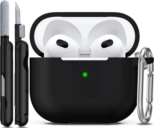 Miniatura 80 de Funda para AirPods con llavero, protección completa, de silicona, accesorios para AirPods, funda para hombres, mujeres y adolescentes, con estuche