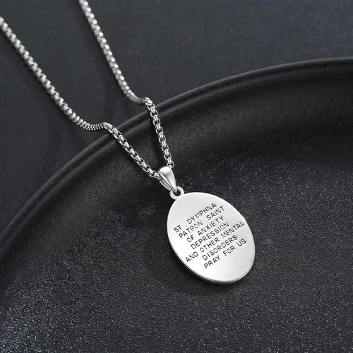 Miniatura 126 de Collar de plata de ley 925 con medalla de San Patrón, colgante de protección católica, amuleto, joyería religiosa para hombres y mujeres