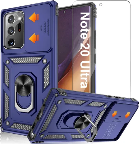 Miniatura 48 de ATUMP Funda para OnePlus Nord N200 5G con protector de pantalla HD con cubierta para cámara deslizante, soporte de anillo de rotación de 360°