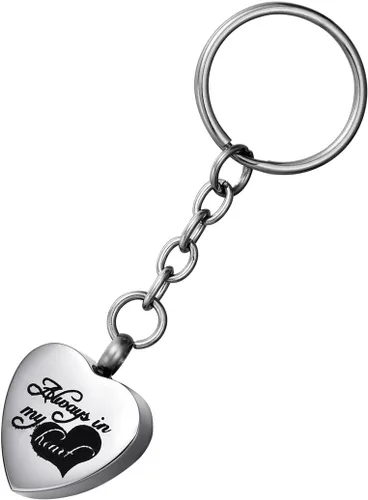 Miniatura 20 de Llavero de urna de recuerdo conmemorativo de joyería de cremación de acero inoxidable para cenizas, Acero inoxidable