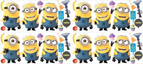 RoomMates RMK2081GM Despicable Me 2 Minions 12 pulgadas x 48.5 pulgadas, calcomanías de pared gigantes gigantes amarillas, 11 piezas (paquete de 4)