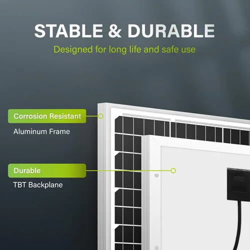 Miniatura 4 de Newpowa Módulo fotovoltaico monocristalino de panel solar de 20 W 12 V diseñado para sistema de 12 V fuera de la red RV, barco, cámper, remolque