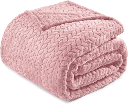 Exclusivo Mezcla - Manta de forro polar tamaño King para cama, 90 x 104 pulgadas, mantas suaves y acogedoras de franela jacquard, ligeras y cálidas