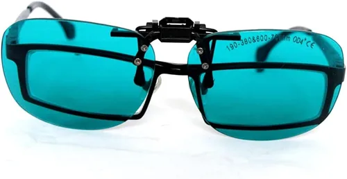 Miniatura 3 de EP-2 190nm-380nm & 600nm-760nm OD4+ OD5+ CE Amplio Espectro de Absorción Continua Láser Gafas de Clip en Gafas de Seguridad con Estuche