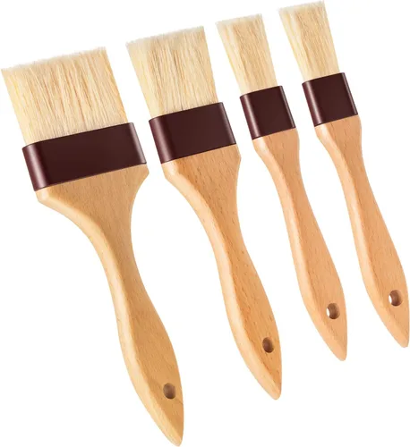 Miniatura 9 de Boao 4 cepillos de pastelería, cepillo de cerdas naturales para cocinar y hornear, cepillos de barbacoa para mantequilla, tostador, aceite, huevo
