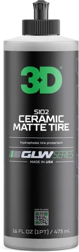 3D GLW Series SiO2 - Brillo de neumáticos de cerámica mate | Protector de neumáticos con acabado mate profundo | Hidrófobo y resistente a los rayos