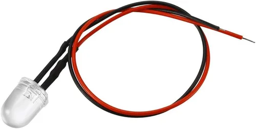 Miniatura 3 de uxcell 18pcs 0.394 in pre cableado LED, rojo DC3-6V lente transparente, diodos emisores de luz