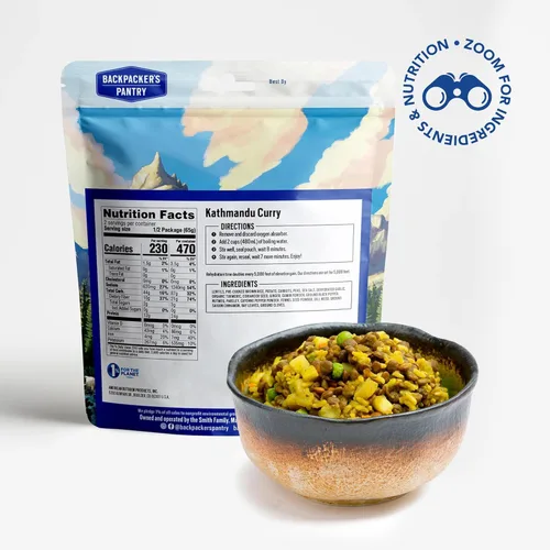 Miniatura 2 de Backpacker's Pantry Curry de Katmandú Comidas veganas para mochileros Alimentos liofilizados para acampar 0.78 oz de proteína 6