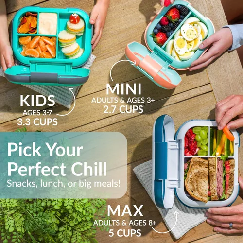 Miniatura 6 de Bentgo Chill Max - Lonchera XL a prueba de fugas - Paquete de hielo incluido mantiene la comida fría; capacidad de 5 tazas para adultos y mayores