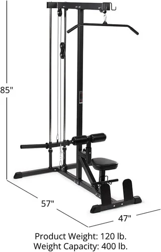 Miniatura 6 de Titan Fitness Torre LAT con Carga de Placas, Capacidad de 400 LB, Máquina Especializada para la Parte Superior del Cuerpo, Máquina de Cable