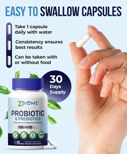 Miniatura 4 de Prebióticos y probióticos para hombres y mujeres – 60 mil millones de UFC con 10 cepas – Pre y probióticos con acidófilo para inmunidad, salud