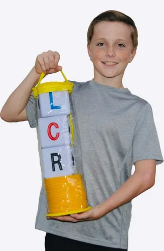 Miniatura 4 de LCR Juego de dados Big Left Center Right™ - Bolsa con cremallera (azul)