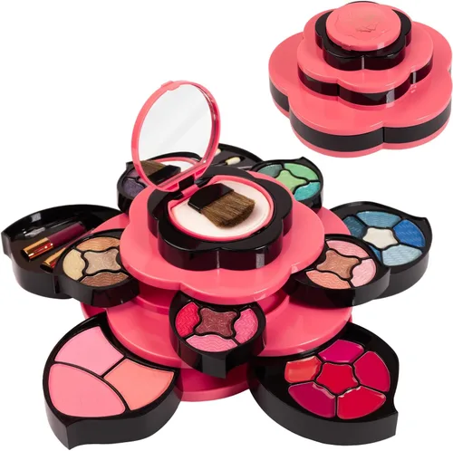 Toysical Kit de maquillaje para adolescentes, juego de regalo de paleta de flores para adolescentes y mujeres, maquillaje para niñas de 10 a 12