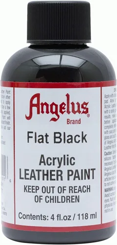 Miniatura 4 de Angelus Pintura acrílica para cuero para zapatos, tenis, cuero, lienzo, muebles y más, 4 onzas líquidas, negro plano Flat Black