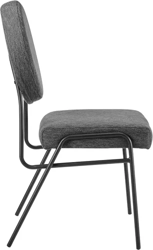 Miniatura 4 de Modway Craft - Juego de 2 sillas laterales tapizadas de tela, color negro carbón