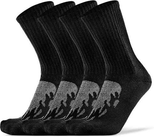 KitNSox Paquete de 14 calcetines de lana merina para hombre y mujer, calcetines para senderismo y correr, cálidos, gruesos, acolchados, para caminar