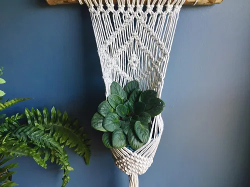 Miniatura 2 de WILD COTTON Macrame Plant Hanger Indoor Hanging Planter - Macrame Plant Holder - Macrame Plant Hanging - Macrame Plant Hangers Large - Driftwood